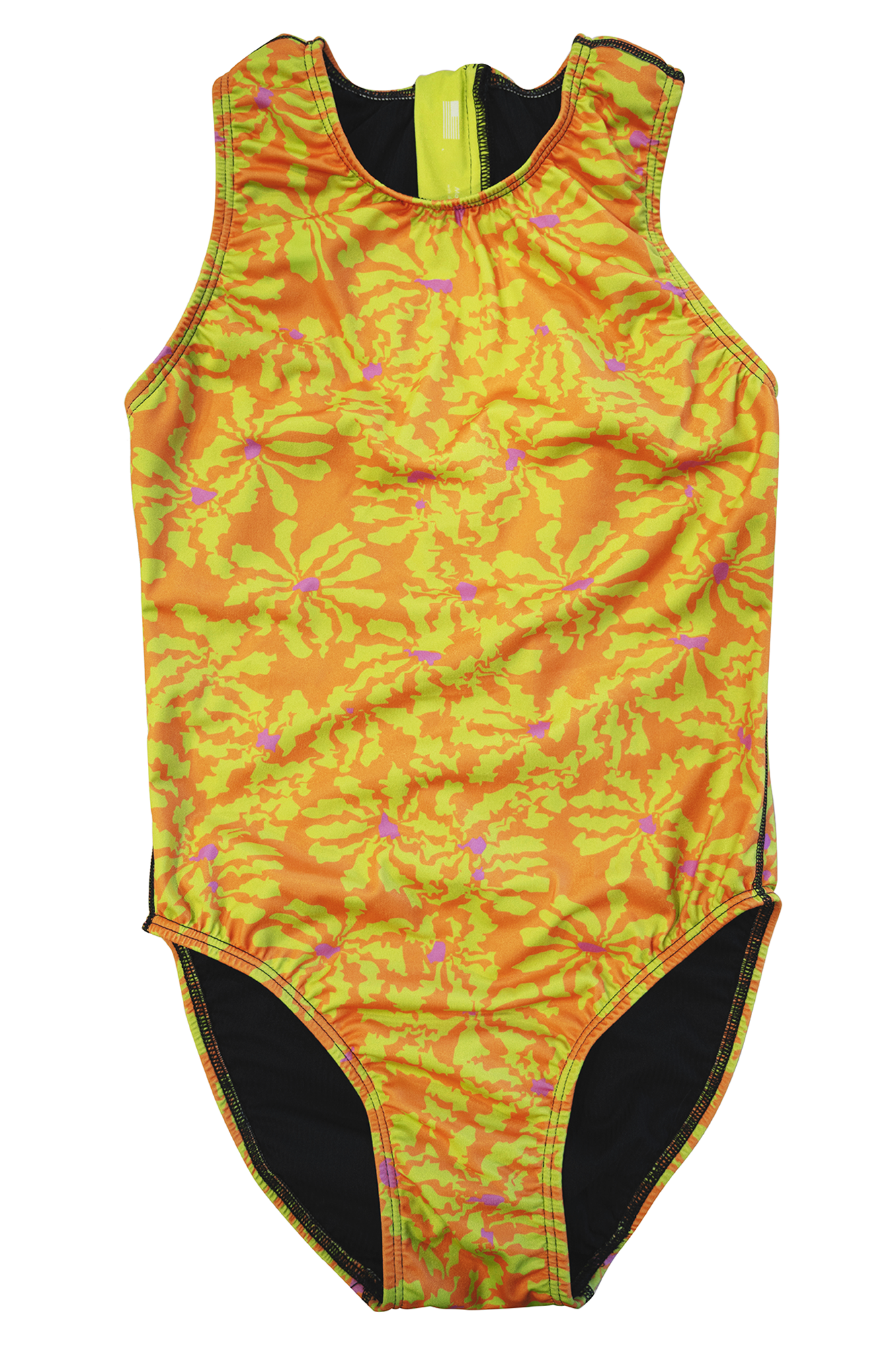 Flower Orange // Womens Zip Up Waterpolo
