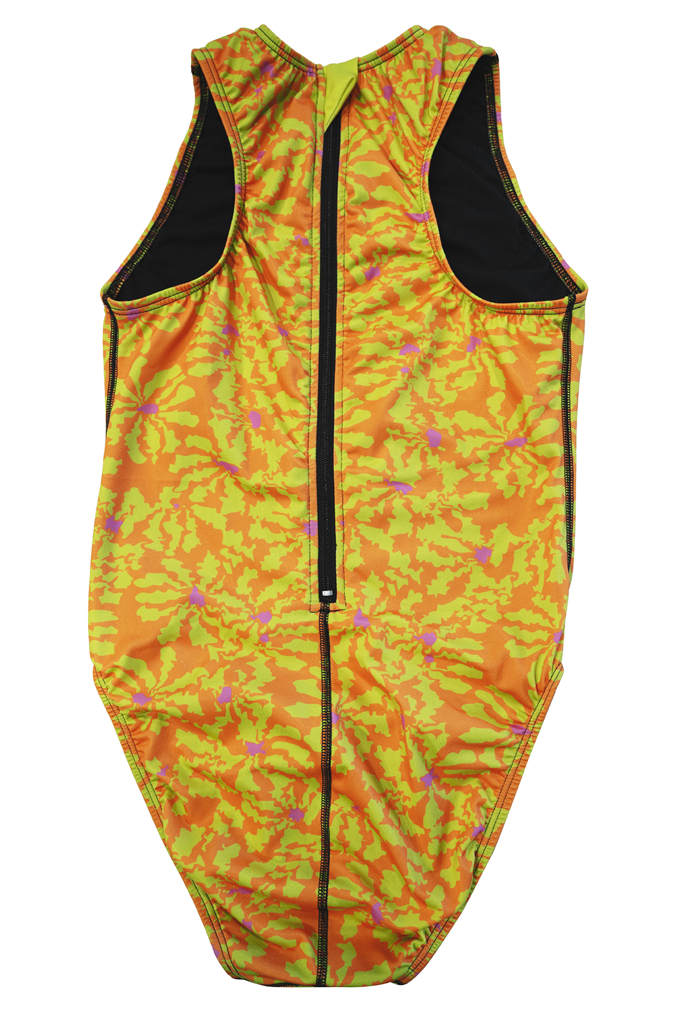 Flower Orange // Womens Zip Up Waterpolo