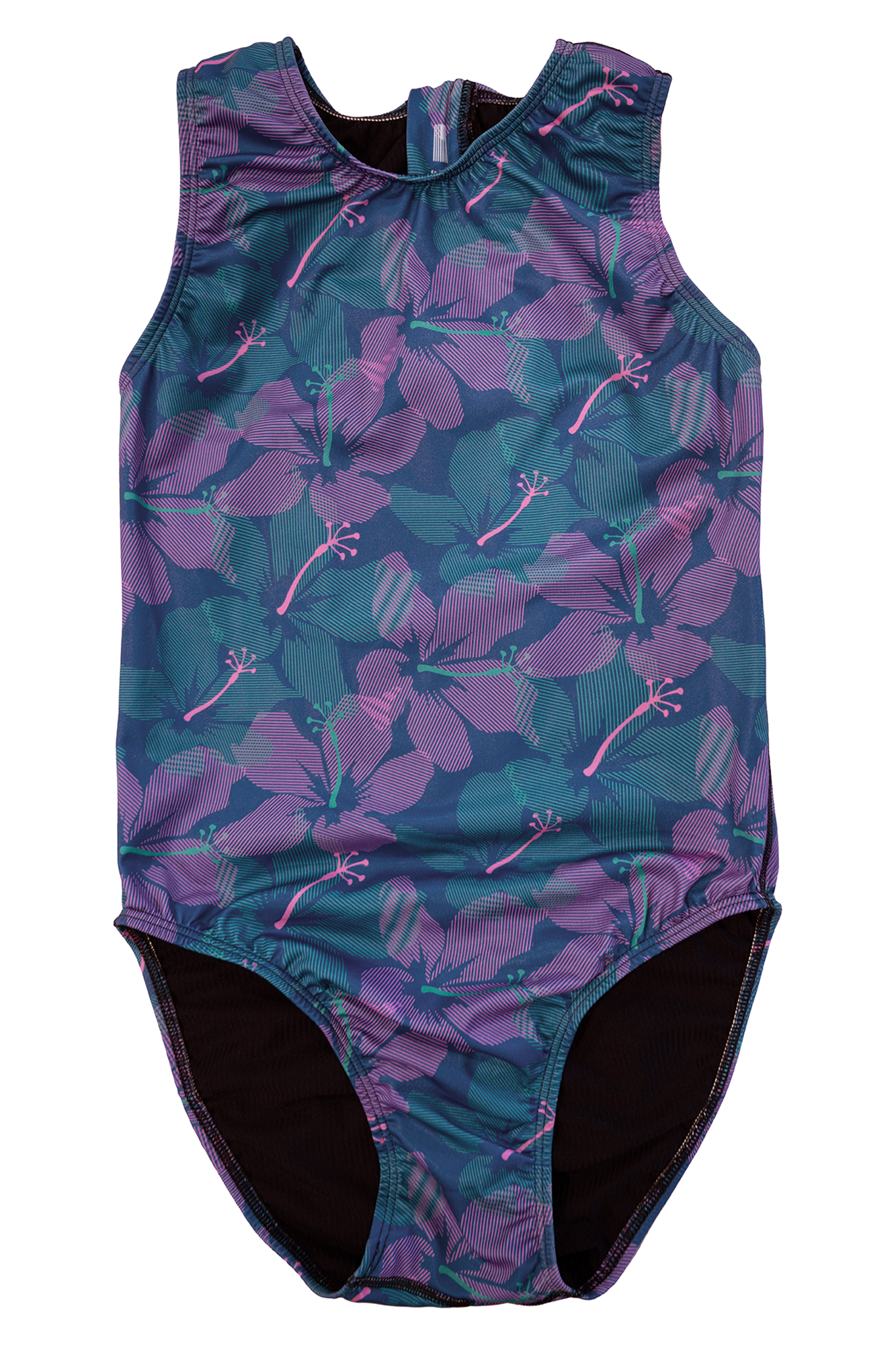 Hibiscus Blue // Womens Zip Up Waterpolo
