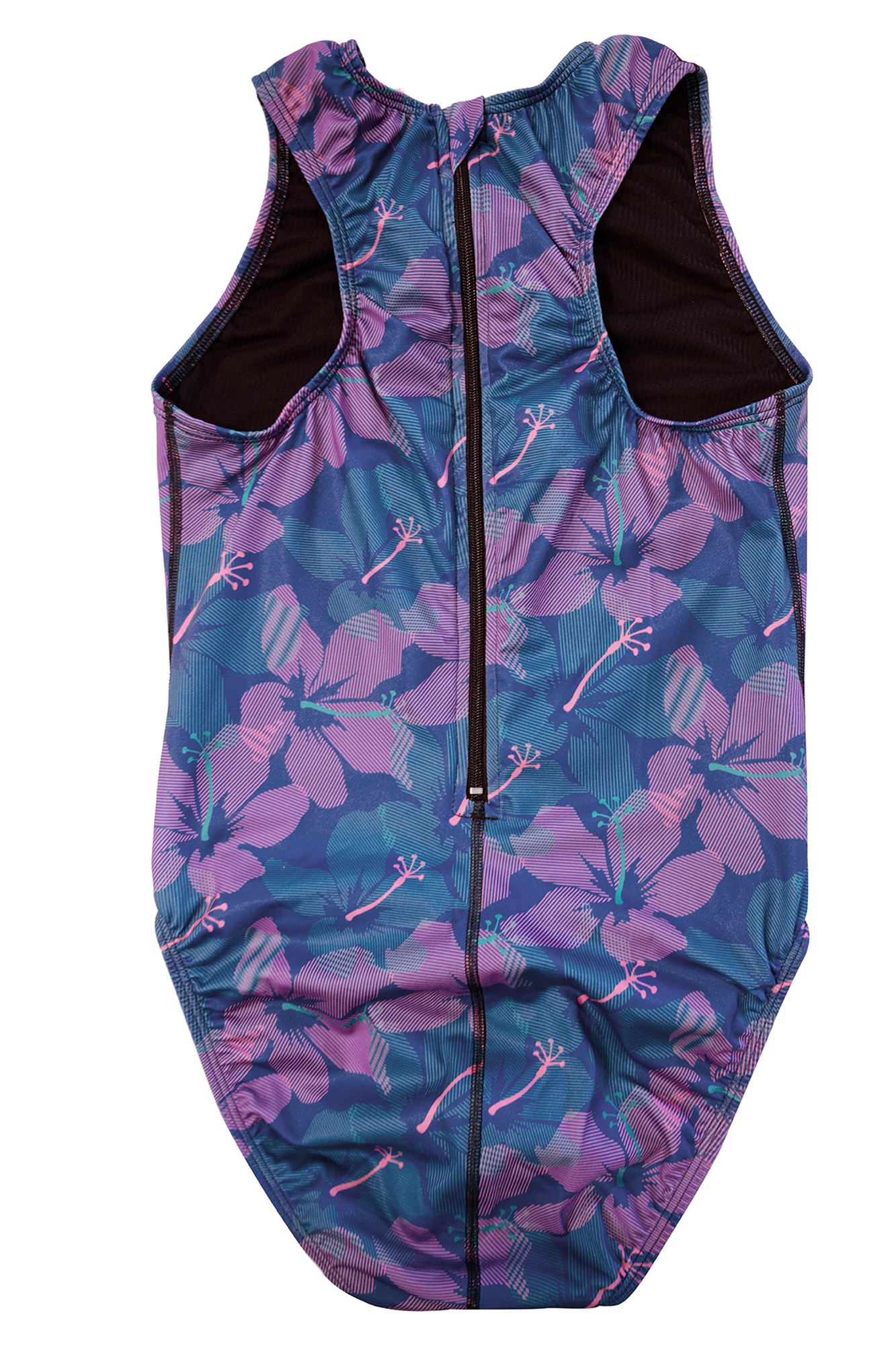 Hibiscus Blue // Womens Zip Up Waterpolo