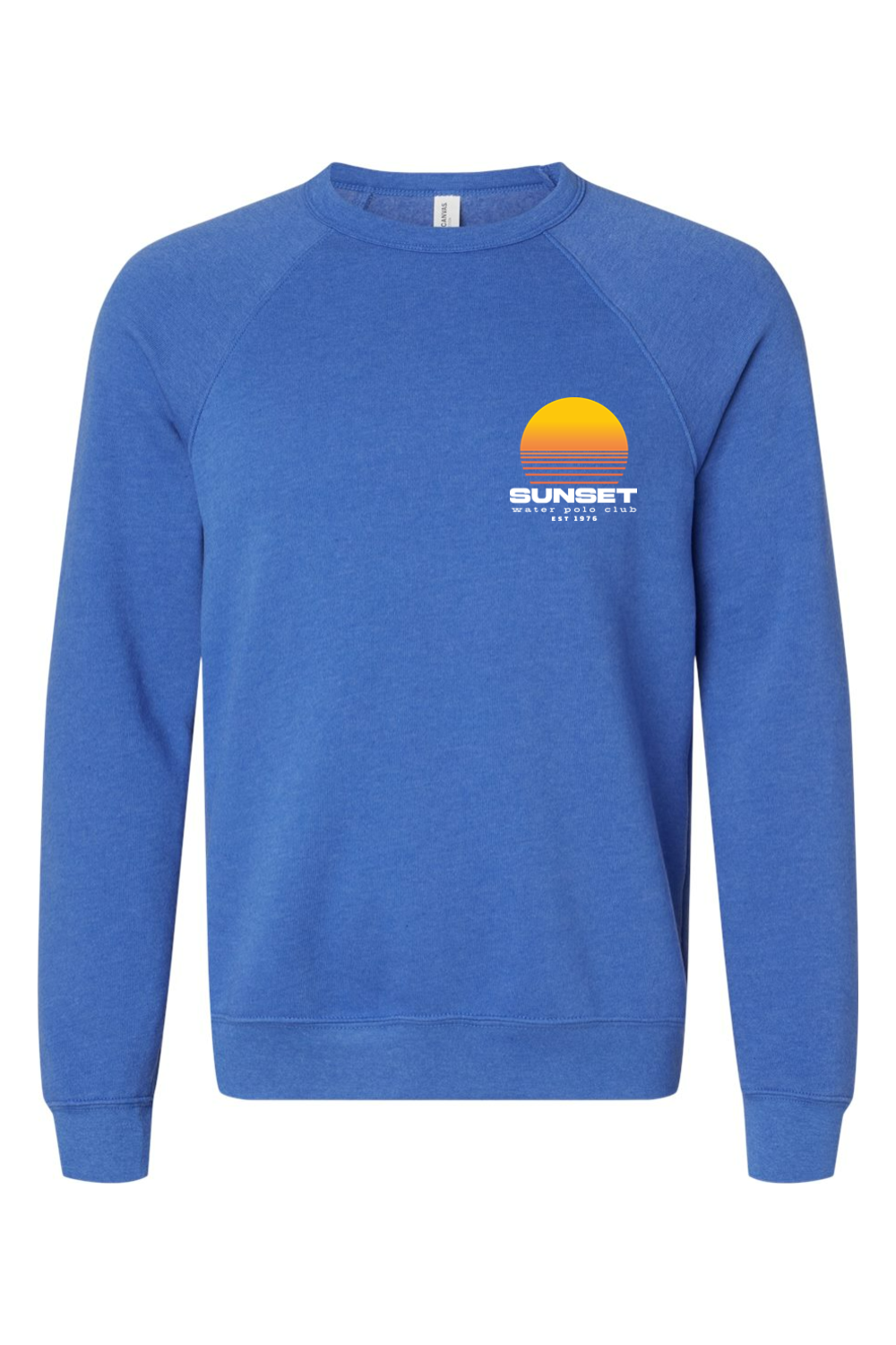 Sunset Water Polo Club // Bella + Canvas Sponge Fleece Raglan Crewneck Sweatshirt - Sun