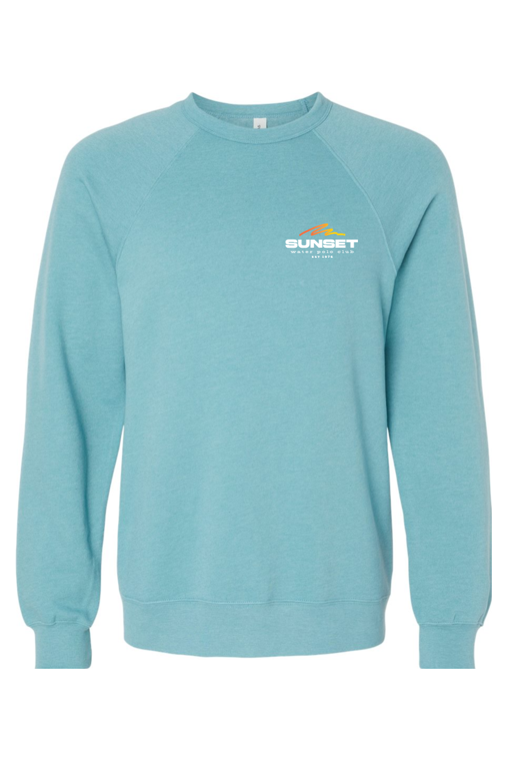 Sunset Water Polo Club // Bella + Canvas Sponge Fleece Raglan Crewneck Sweatshirt - Wave