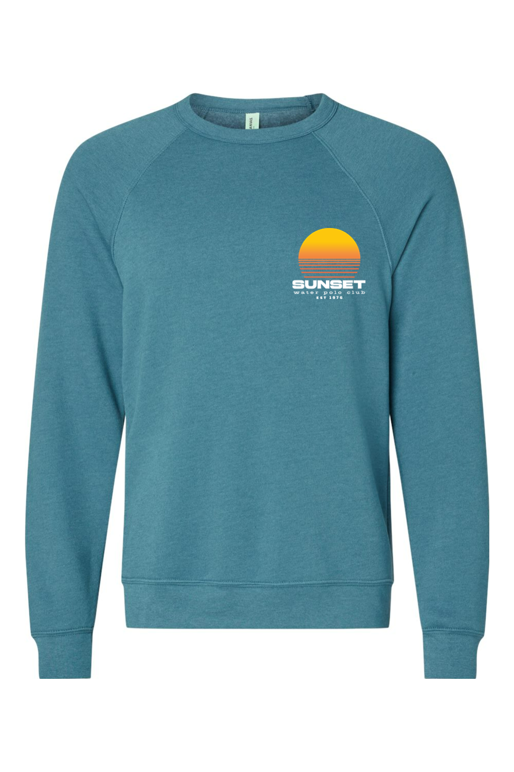 Sunset Water Polo Club // Bella + Canvas Sponge Fleece Raglan Crewneck Sweatshirt - Sun