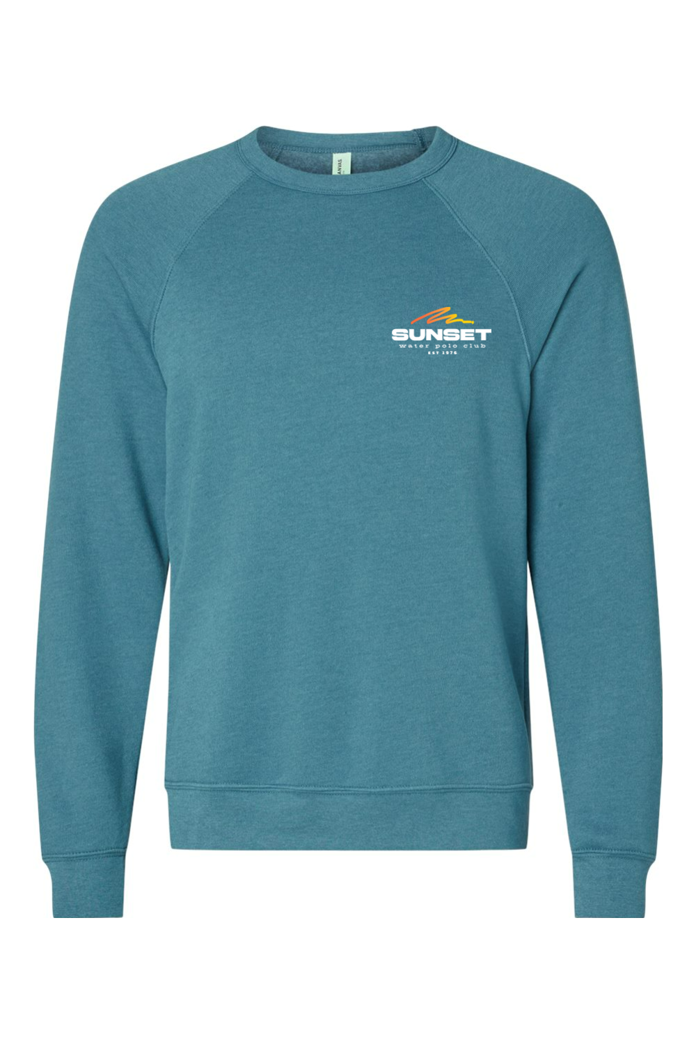 Sunset Water Polo Club // Bella + Canvas Sponge Fleece Raglan Crewneck Sweatshirt - Wave