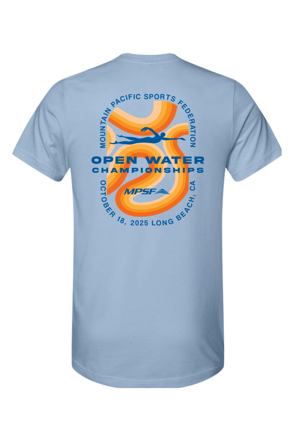 MPSF Open Water Champs 2025 T Shirt - Blue Text