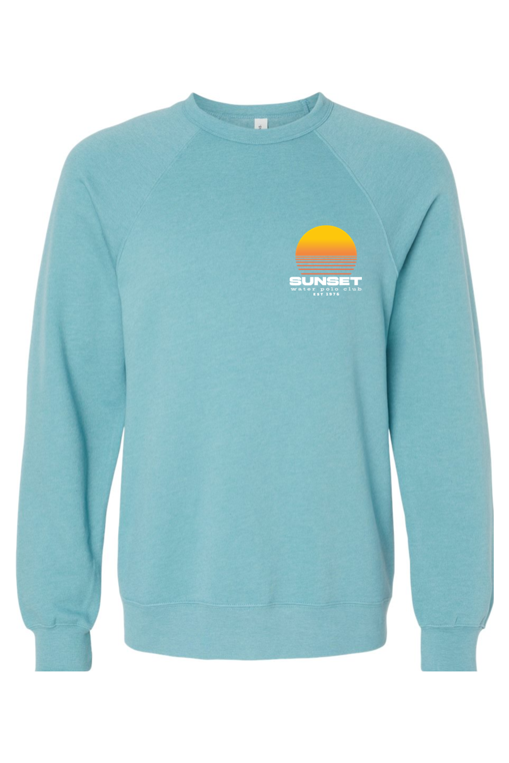 Sunset Water Polo Club // Bella + Canvas Sponge Fleece Raglan Crewneck Sweatshirt - Sun