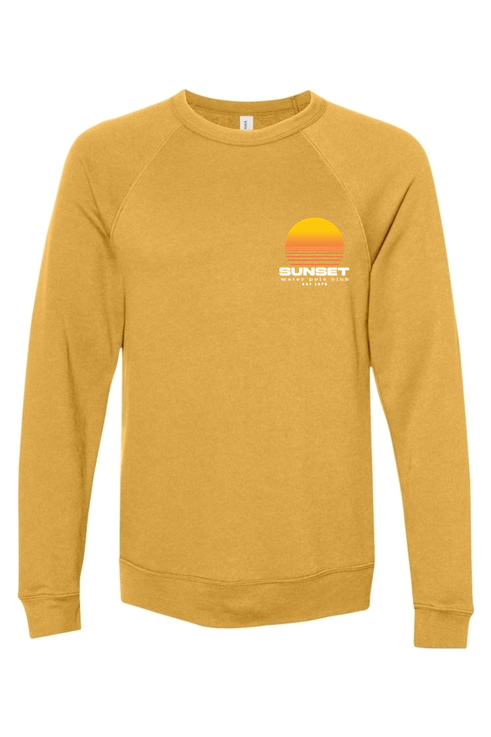 Sunset Water Polo Club // Bella + Canvas Sponge Fleece Raglan Crewneck Sweatshirt - Sun